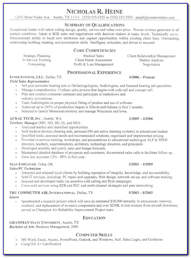 Resume Samples For Experienced Professionals