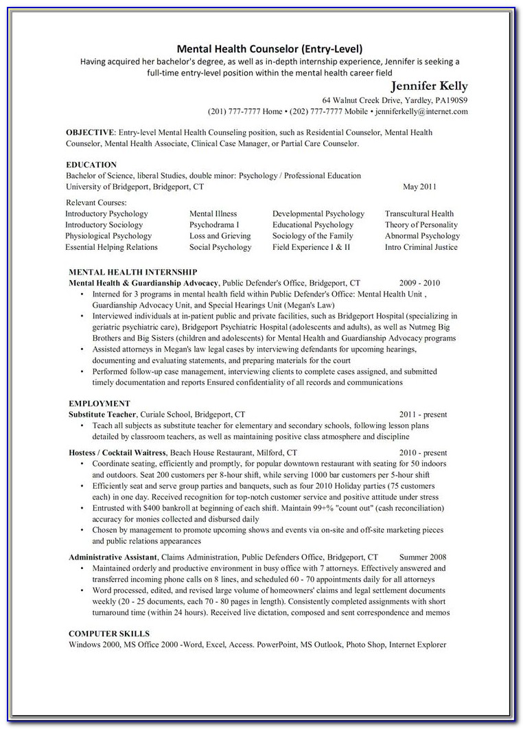 Resume Template Education Counselor