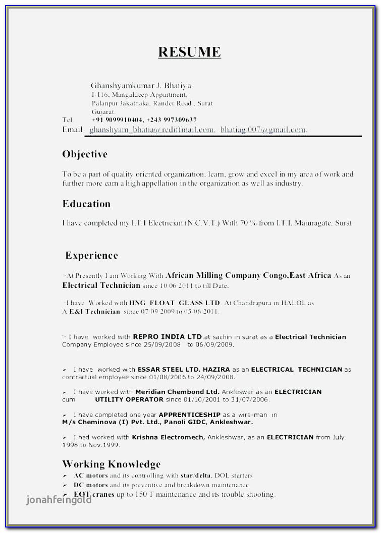 Commercial Electrician Resume Examples Lovely Electrical Maintenance Resume Electrical Resume Apprentice Sample