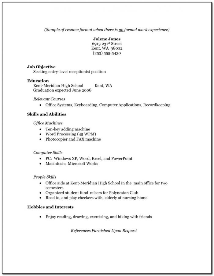 Sample Resume For Students Still In College With No Experience