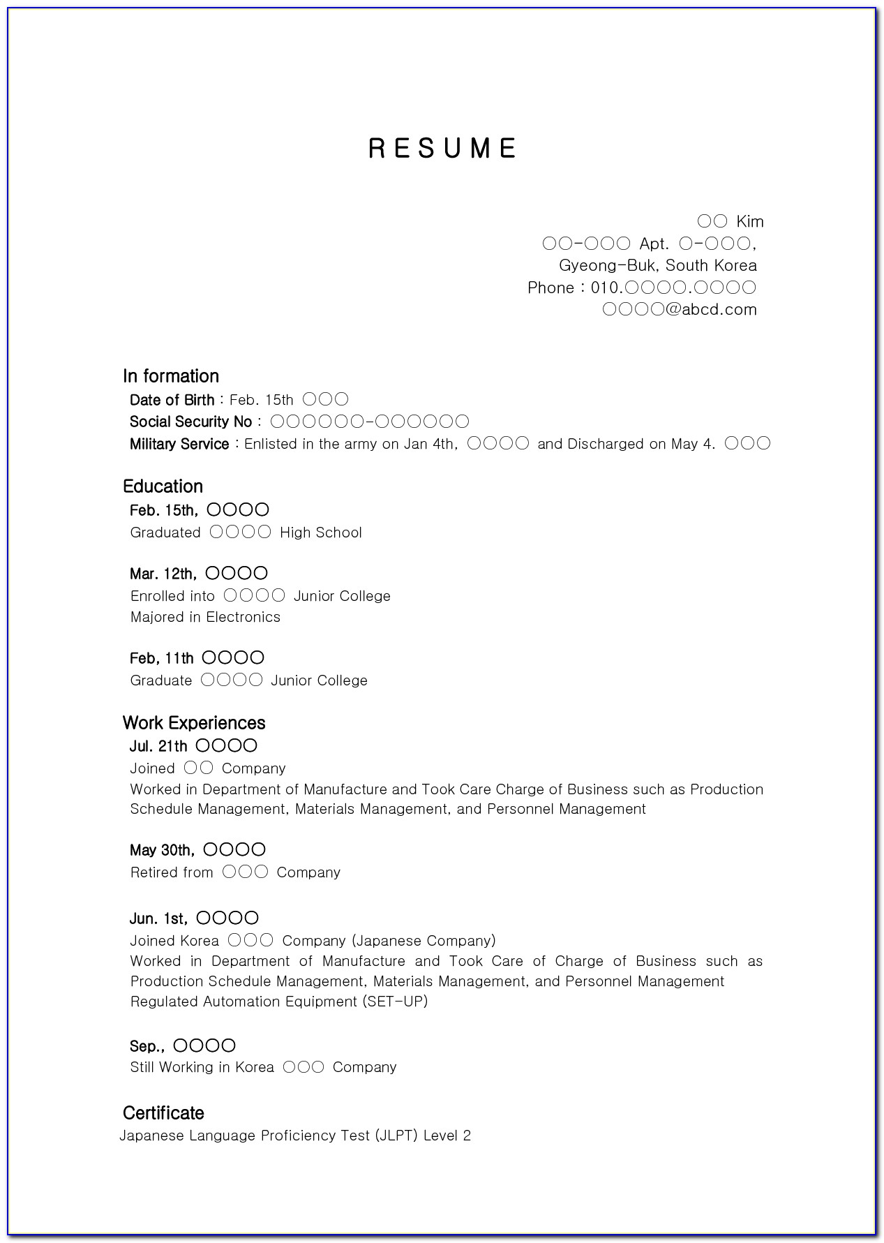 Resume Template For High School Student First Job