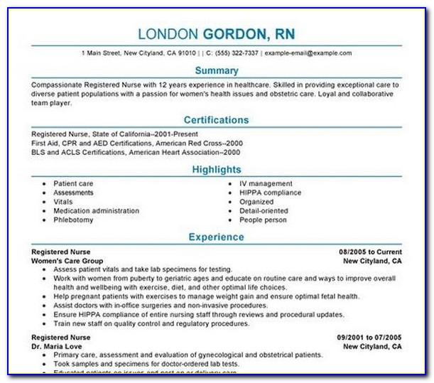 Resume Templates For Nurse Practitioners