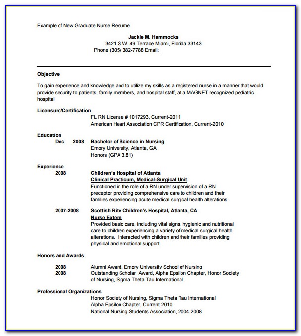 Resume Templates For Rns