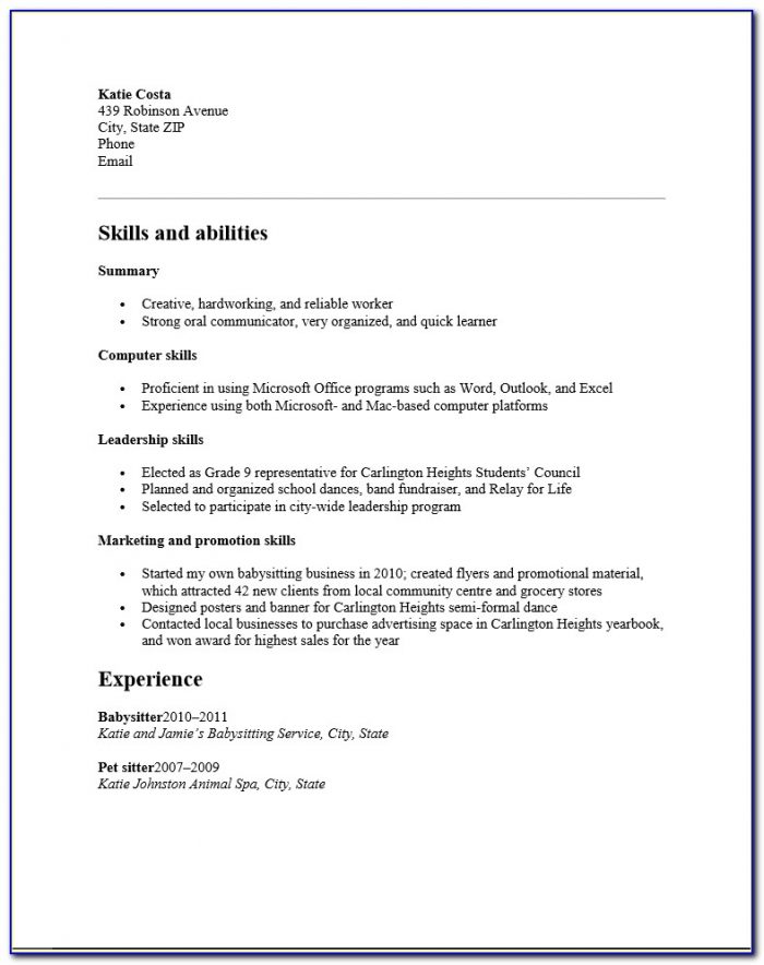 Free High School Student Resume Template | Examples | Ms Word Inside Resume Templates High School Students No Experience