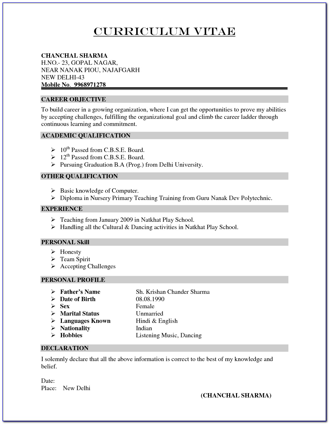 Resume Templates Free Download Docx