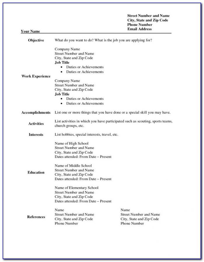 Resume Templates Printable Free