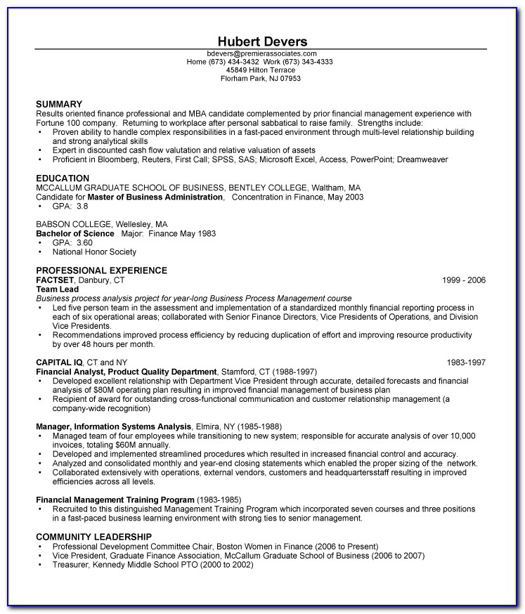 Resume Templates Word Experienced Professionals
