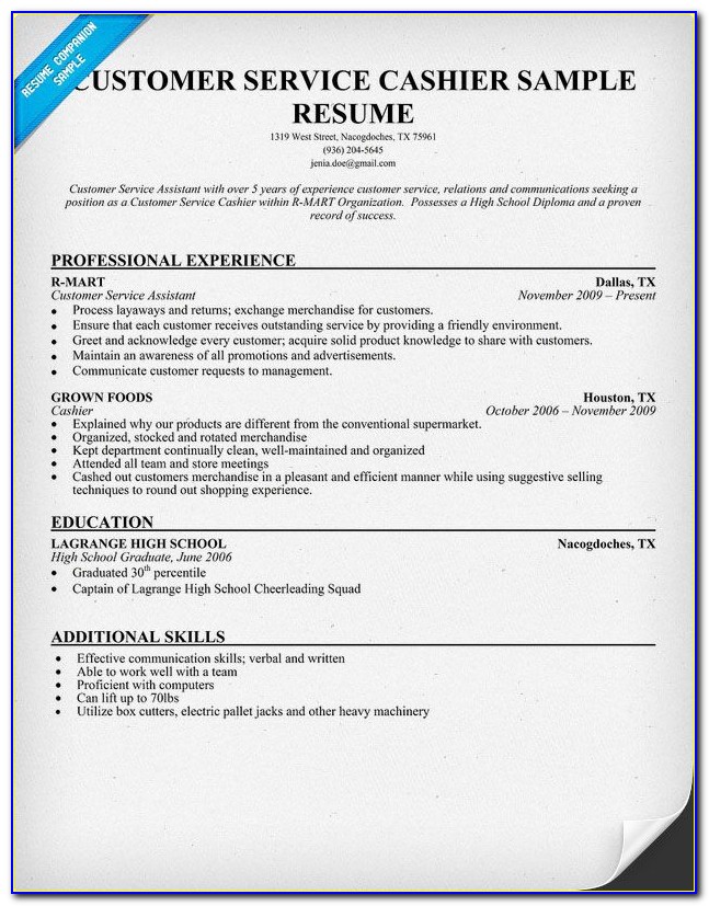 Sample Of Resume For Customer Service Manager