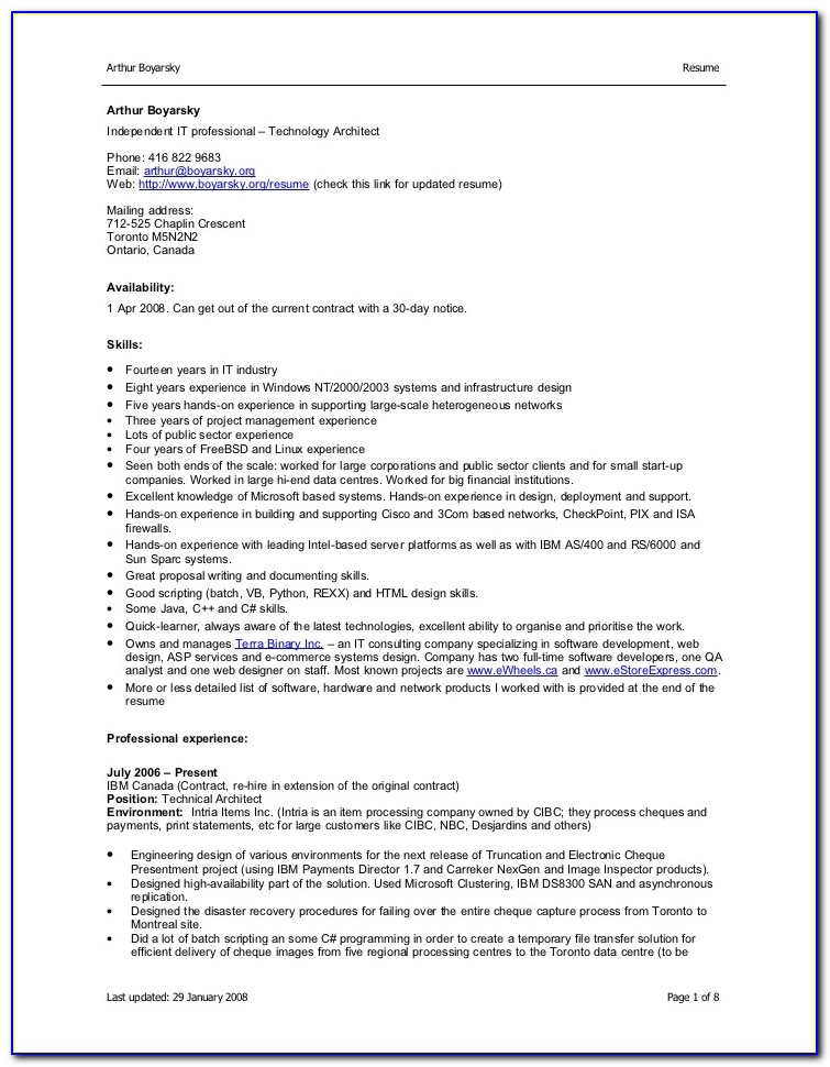 Sample Resume For Freshers In Ms Word Format Free Download