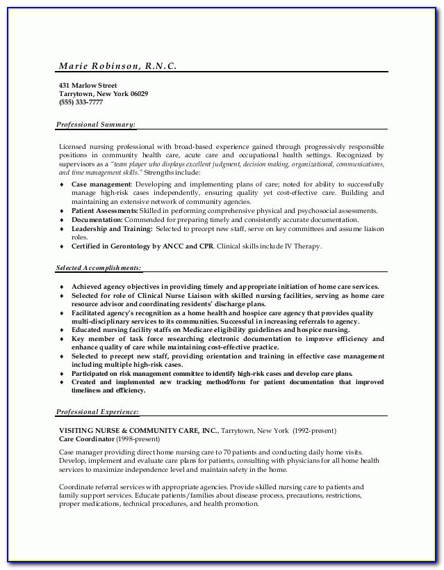 Sample Resume For Nurses With Experience Doc