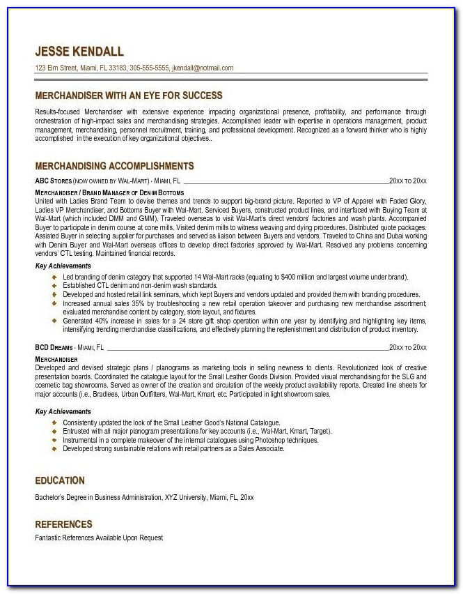 Resume For Merchandiser Internship Resume Cover Letter Mind Intended For Retail Merchandiser Resume Sample
