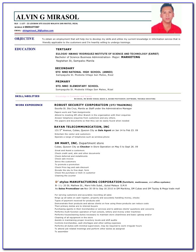 Sample Resume For Staff Nurse Position