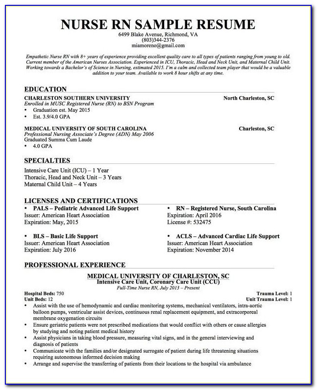 Sample Resume Staff Nurse Philippines
