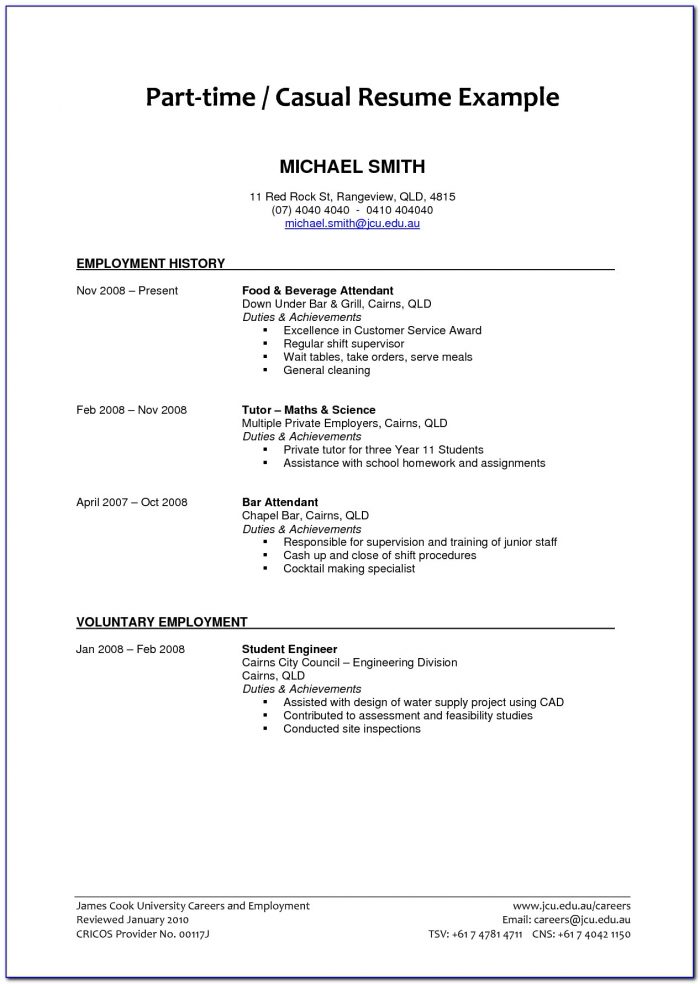 Sample Resumes For Jobs In Hospitality