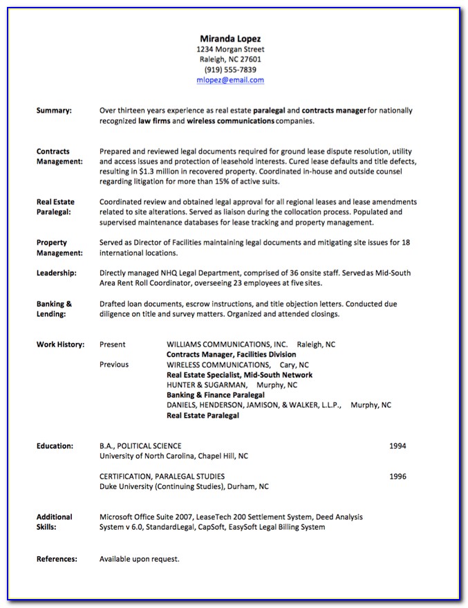 Sample Resumes For Jobs