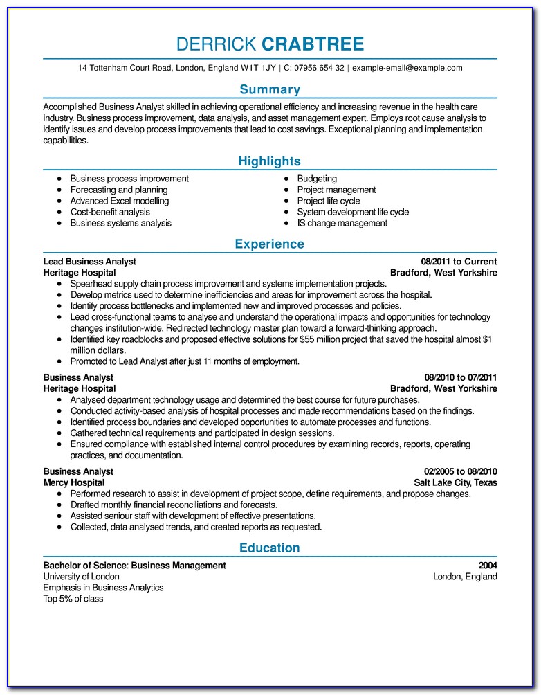 Samples Of Resume Templates
