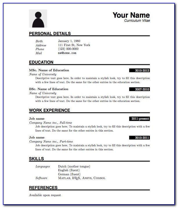 Simple Job Resume Format Pdf