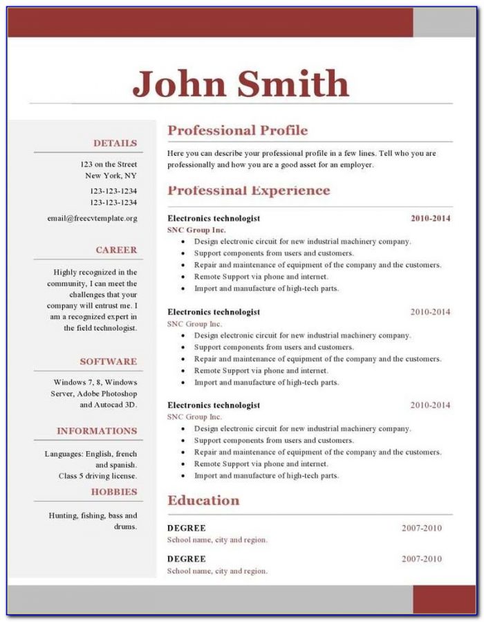 One Page Resume Format Best E Page Resume Template Pq E75848
