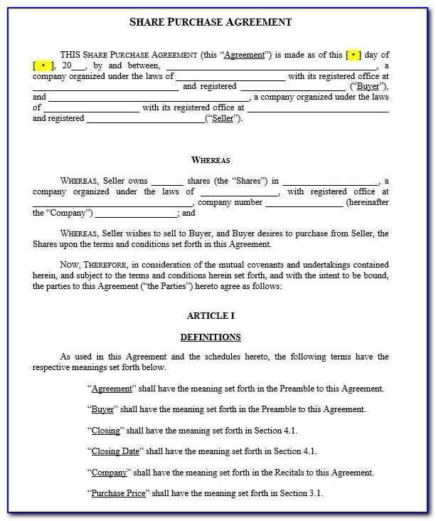 Stock Redemption Agreement Template