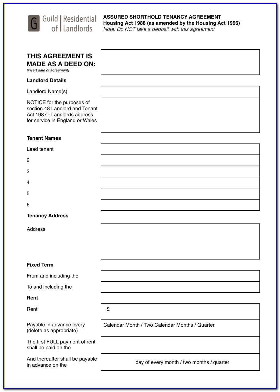 Tenancy Contract Template Pdf