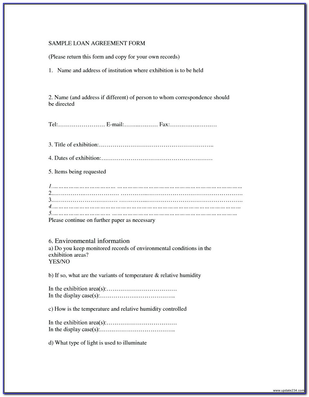 Unsecured Personal Loan Agreement Template