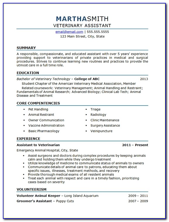 Veterinary Assistant Resume Example Animal Hospital Veterinary Resume Examples Veterinary Resume Examples