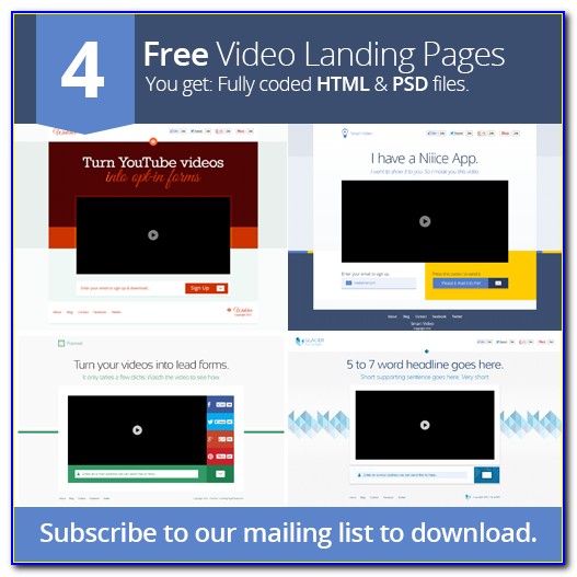 Video Landing Pages Templates