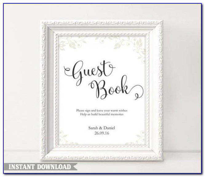 Wedding Guest Book Sign Template