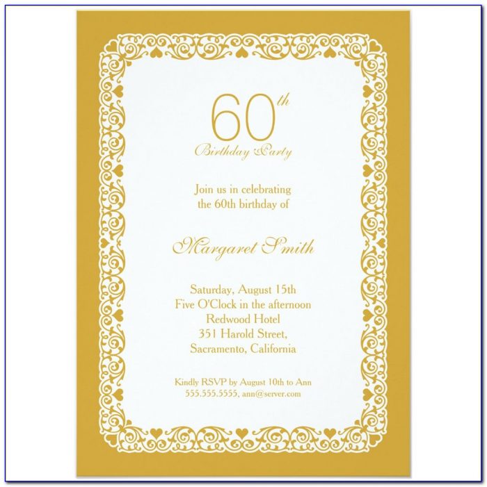 60th Birthday Invitations Template Uk