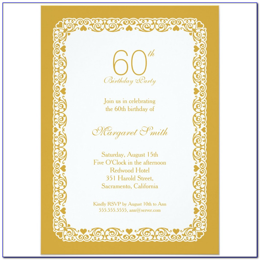 60th Birthday Invitations Template Uk