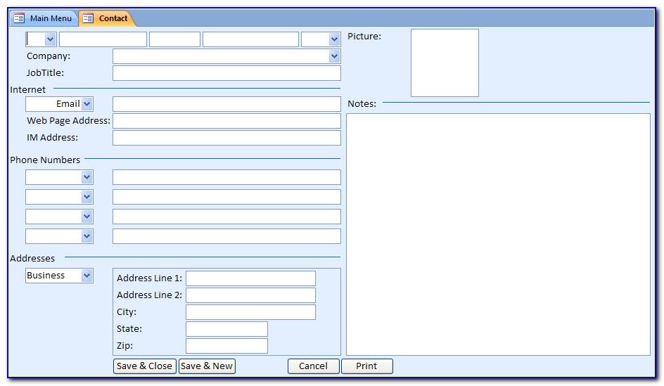Access Database Template Free