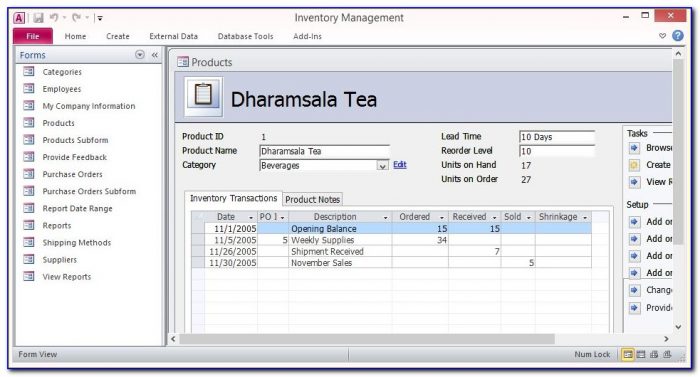 Access Inventory Database Template Free