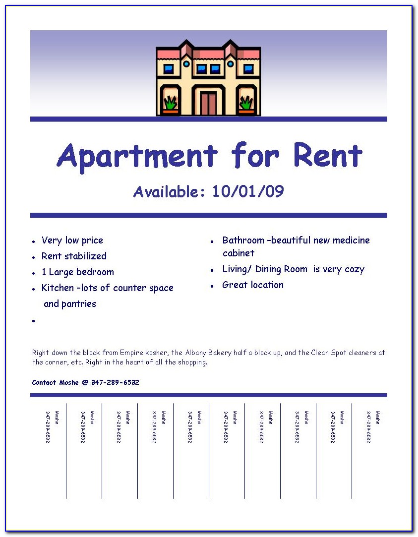 Apartment For Rent Advertisement Template