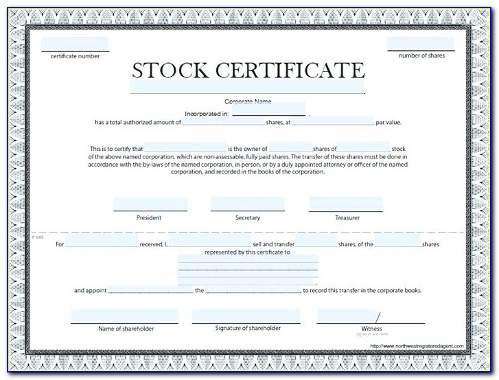 Australian Company Share Certificate Template
