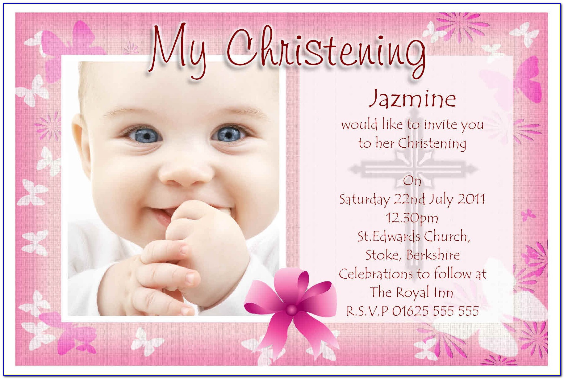 Baby Christening Invitation Templates Free