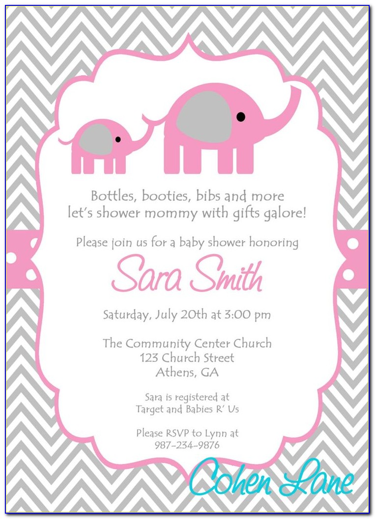 Baby Girl Baby Shower Invitations Templates