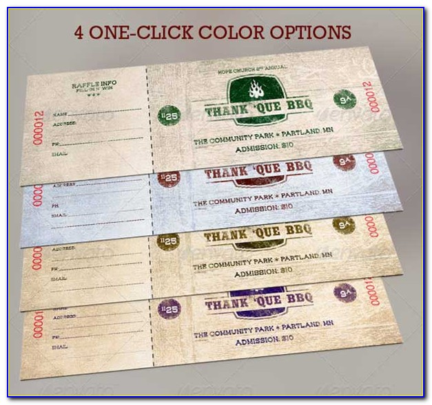 Bbq Plate Tickets Template