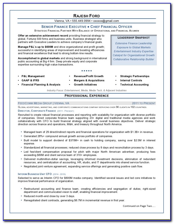 Best Resume Templates For Executives