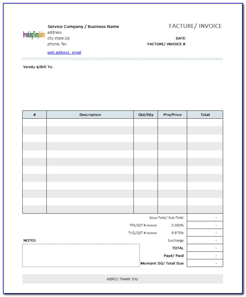 Billing Report Template Excel