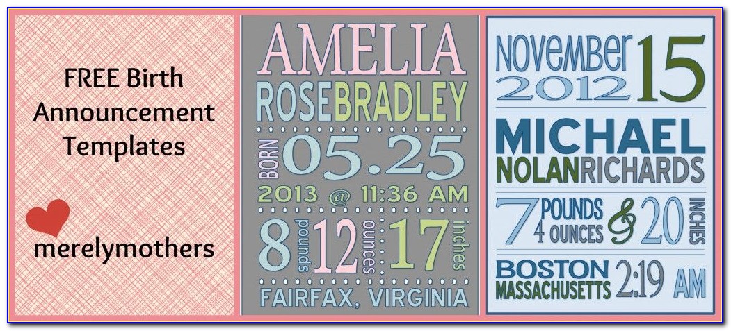 Birth Announcement Template Free Download