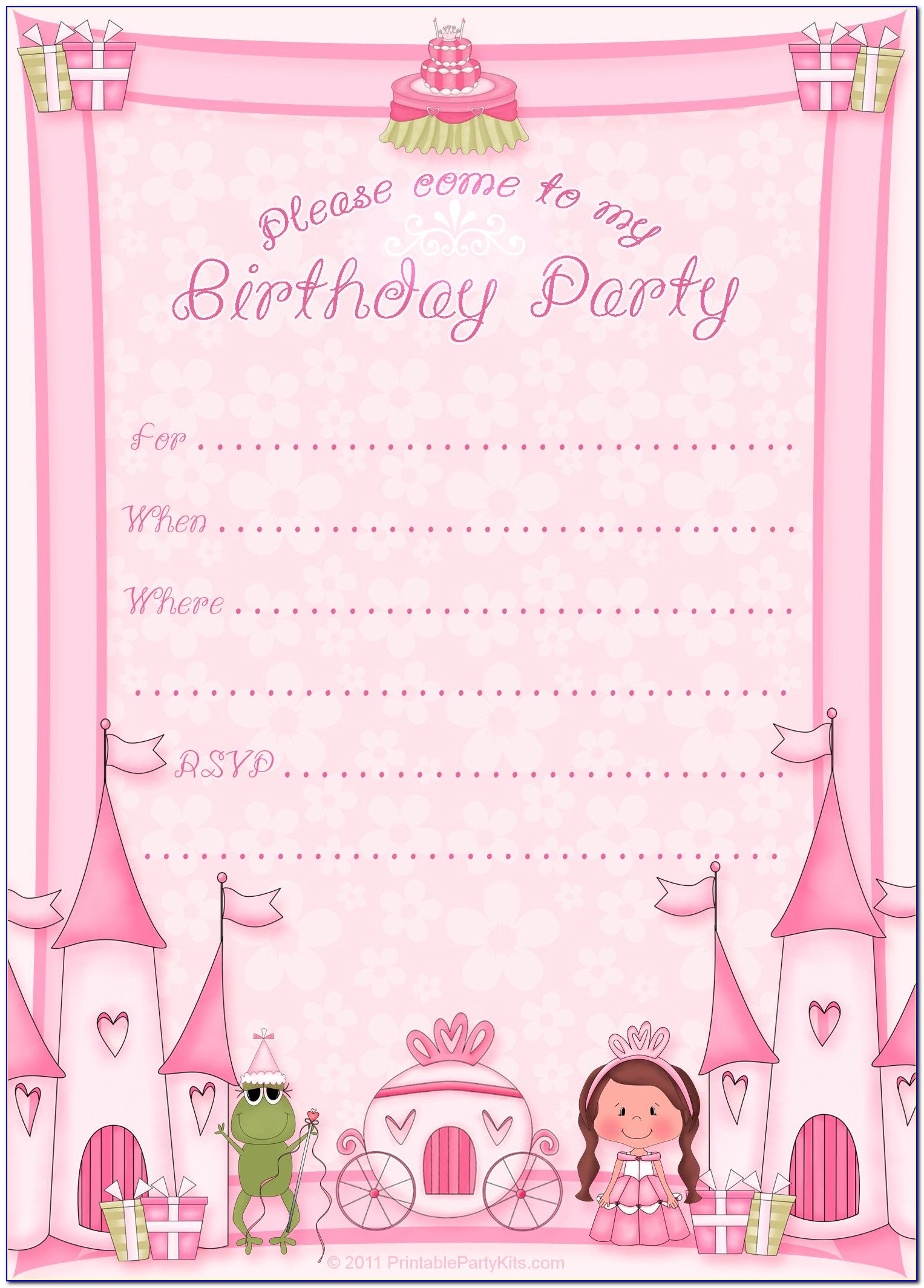 Birthday Party Invitation Templates Printable Free