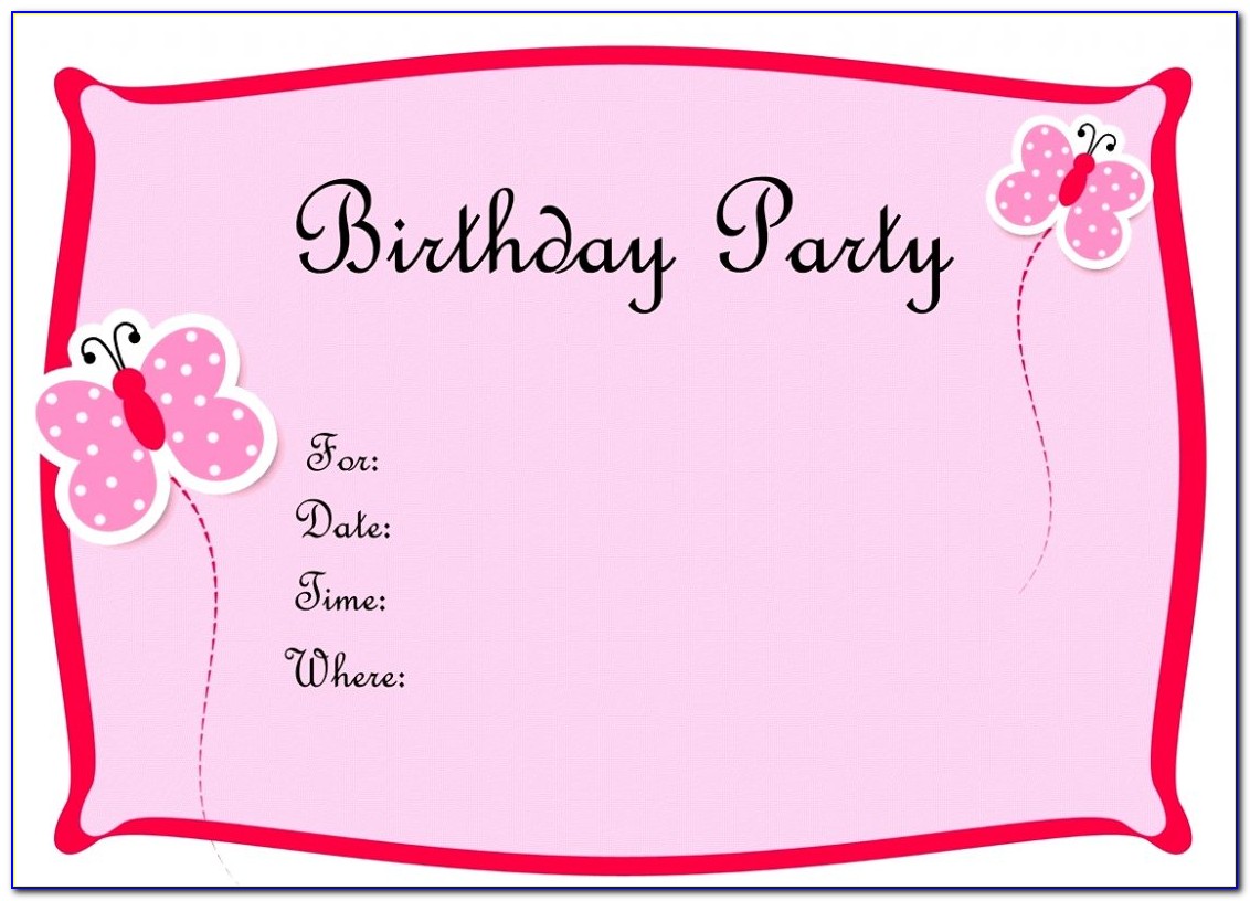 Birthday Party Invitation Templates Word