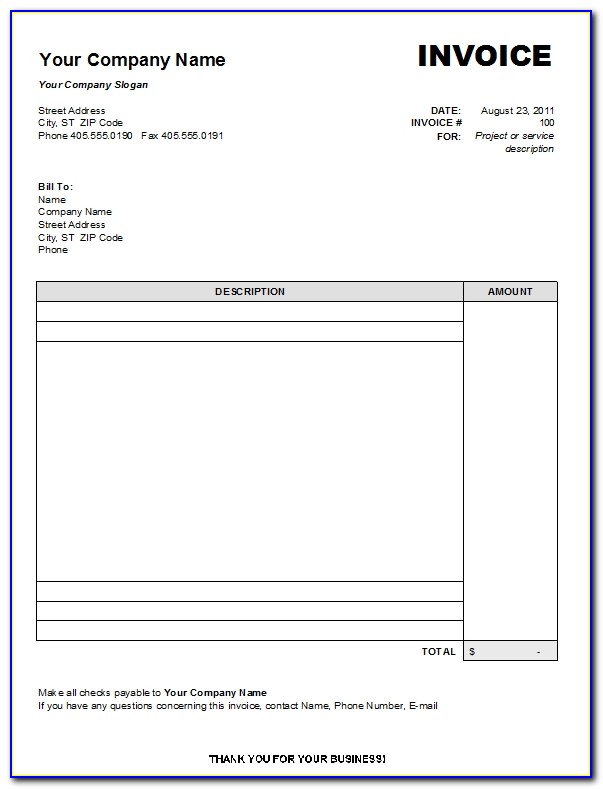 Blank Invoice Template Pages Mac