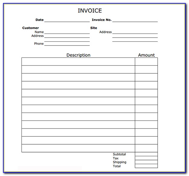 Blank Invoices Templates Free
