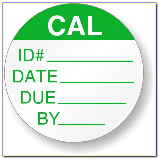 Calibration Stickers Template