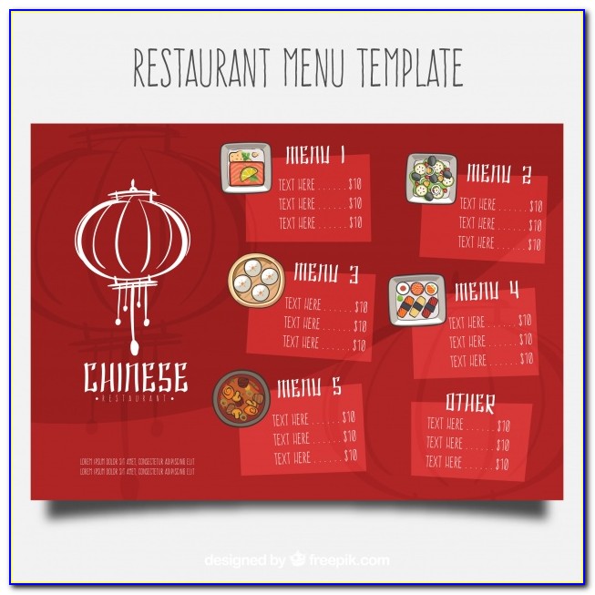 Chinese Food Menu Template Free