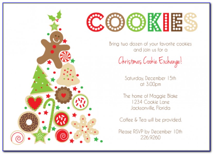 Cookie Exchange Invitation Templates Cookie Swap Christmas Party