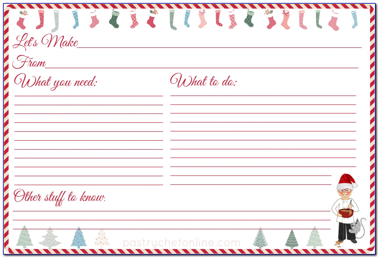 Christmas Cookie Recipe Card Template