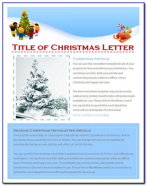Christmas Newsletter Template Free Word