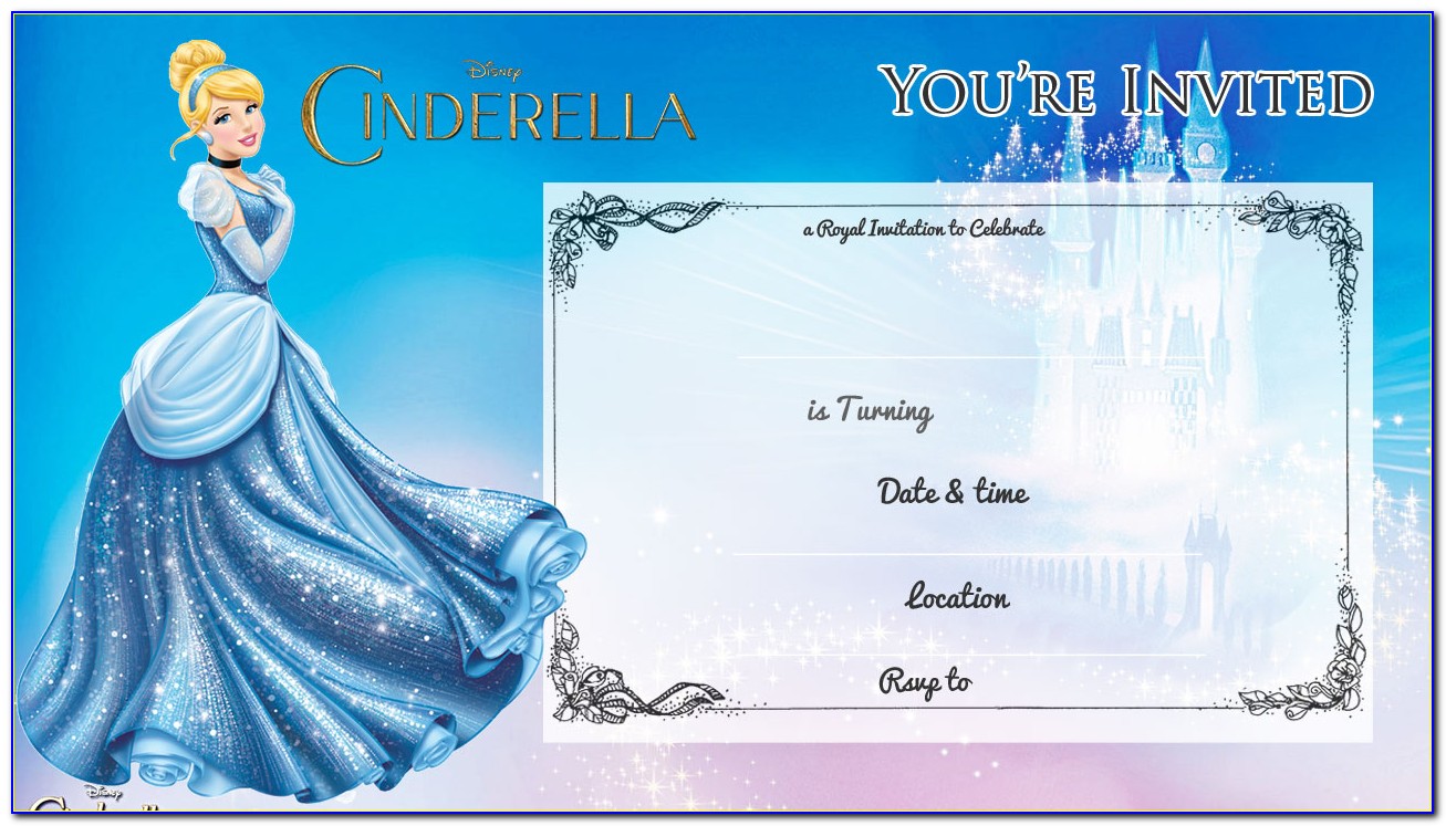 Cinderella Birthday Invitation Layout